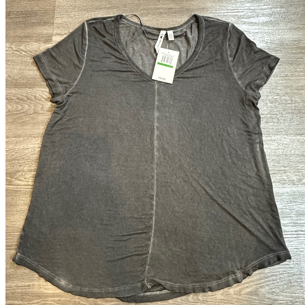 Cable‎ & Gauge Women Gray Distressed V Neck Tunic Top Size L